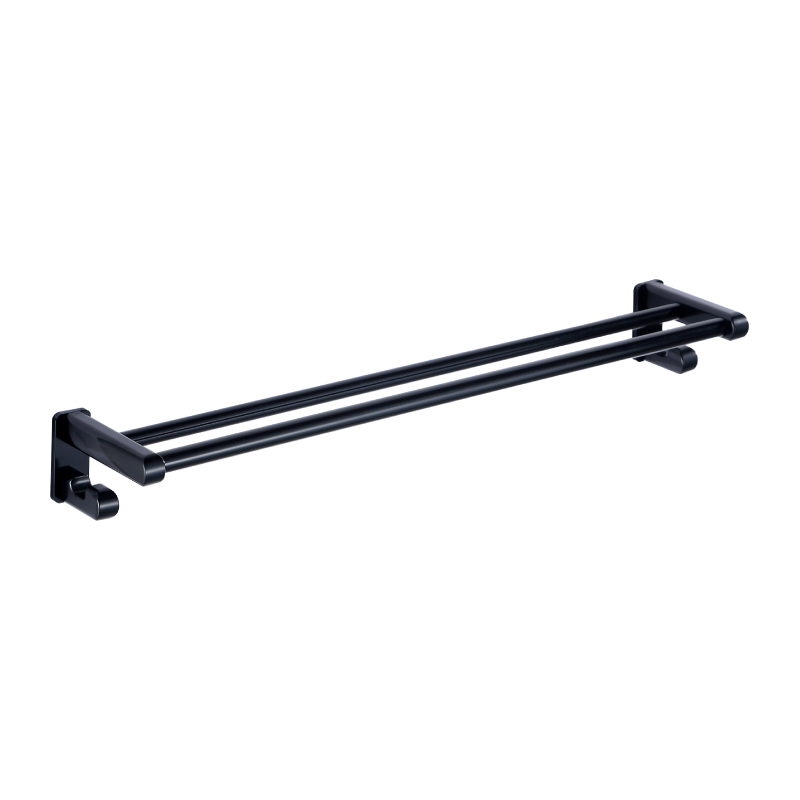 Black Single Towel Rail